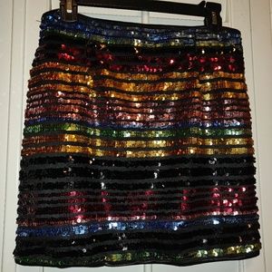 Rainbow sequin skirt